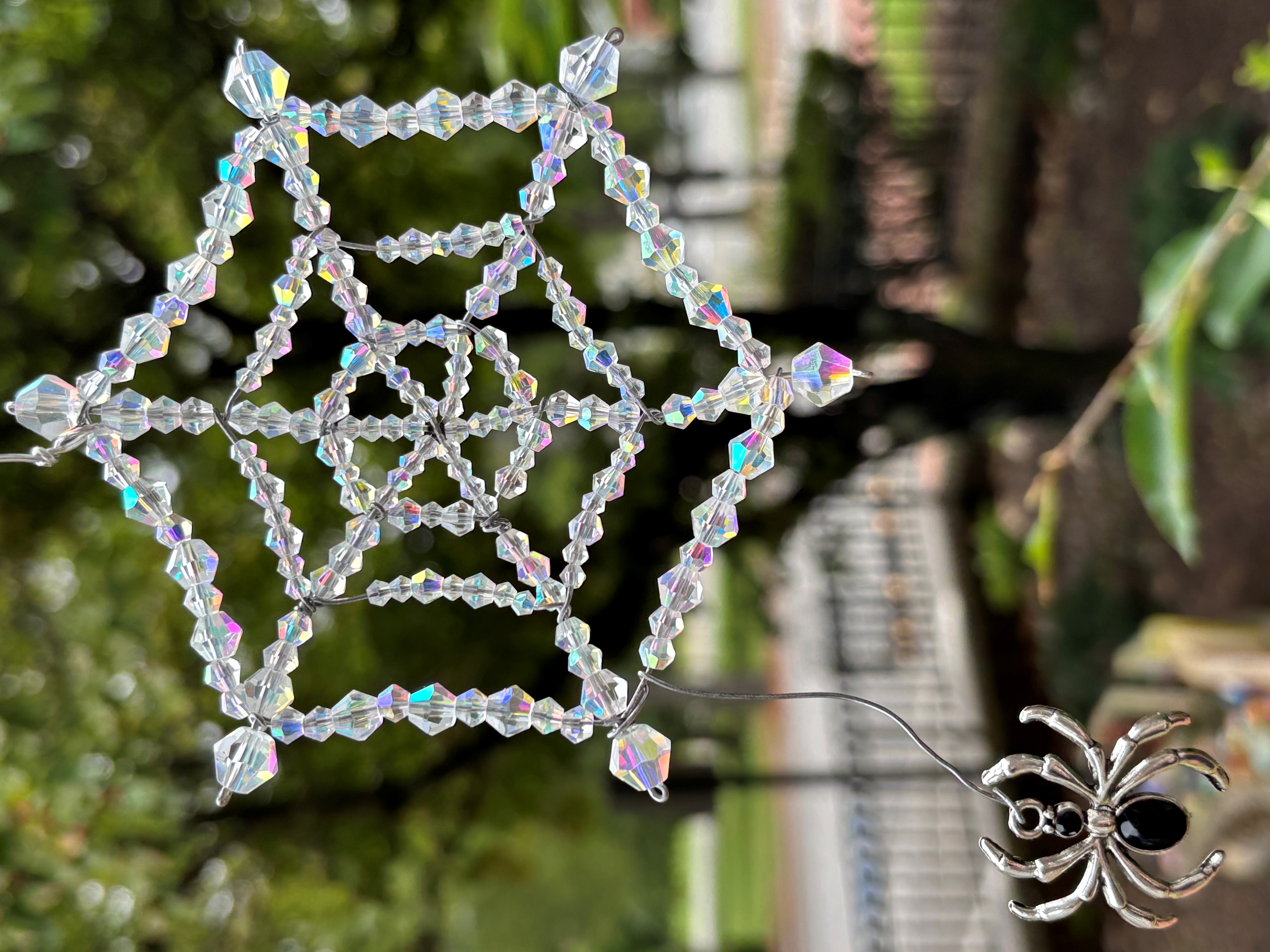Crafternoon- Beaded Spiderweb Suncatchers