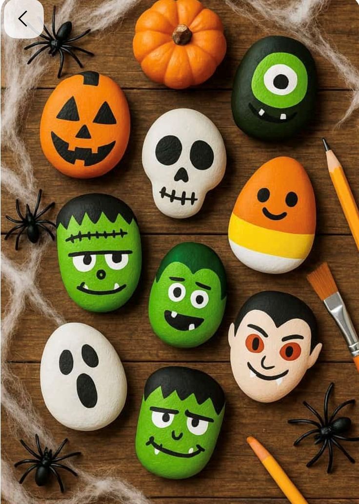 Spooky Rock Painting