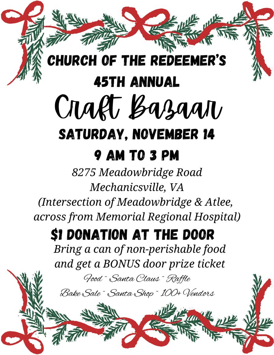Church of the Redeemer 45th Annual Craft Bazaar