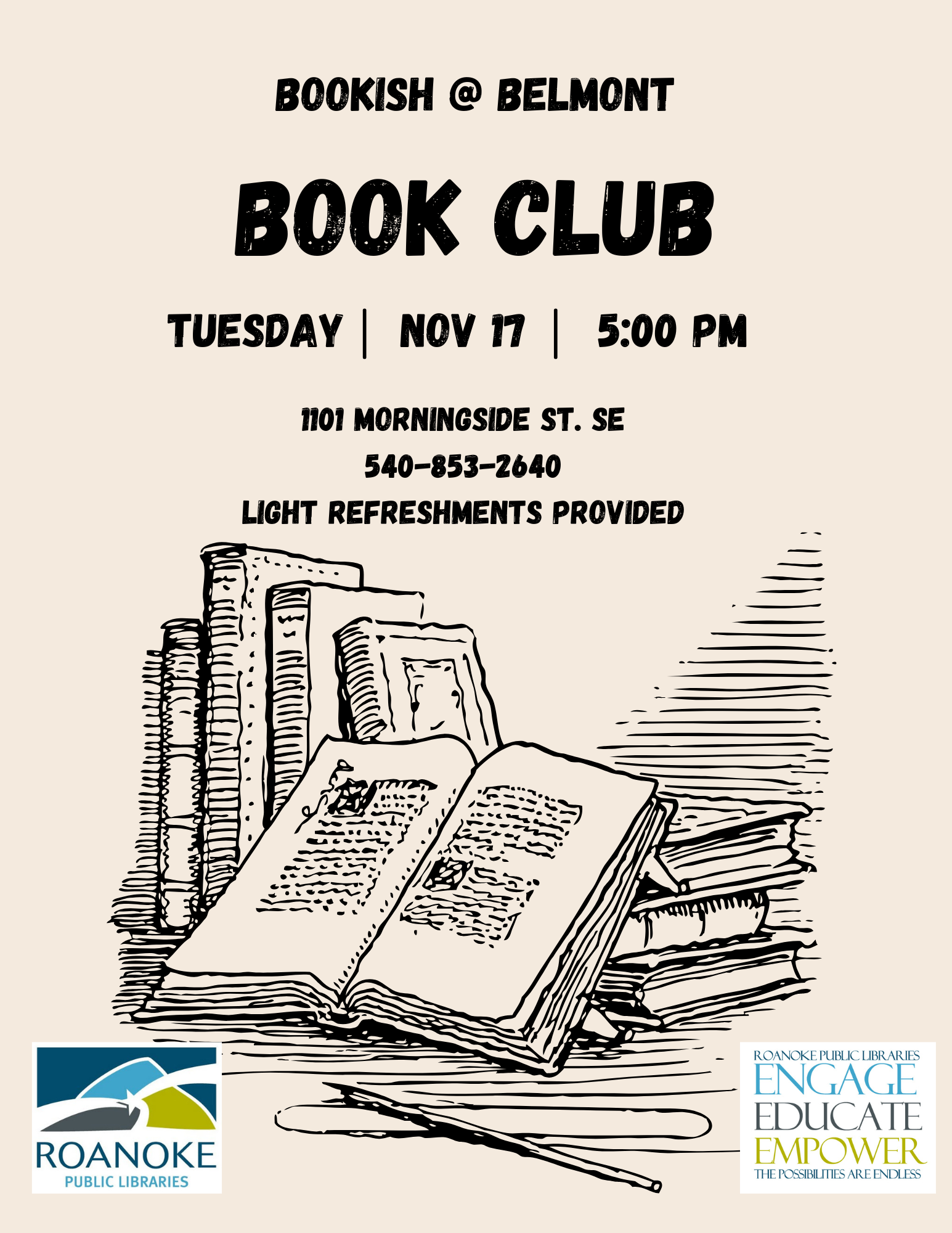 Bookish @ Belmont: A book club for adults