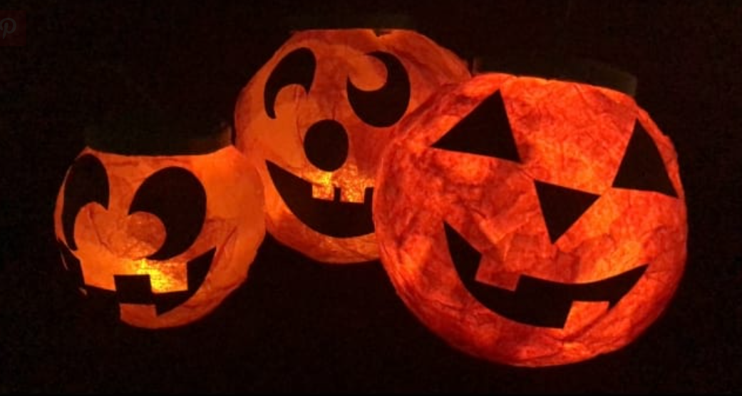 Scare Away the Dark with Tissue Paper Jack O'Lanterns