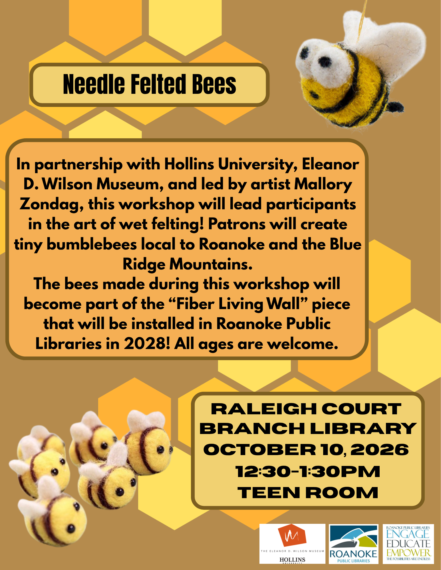 Wet Felted Bees Workshop